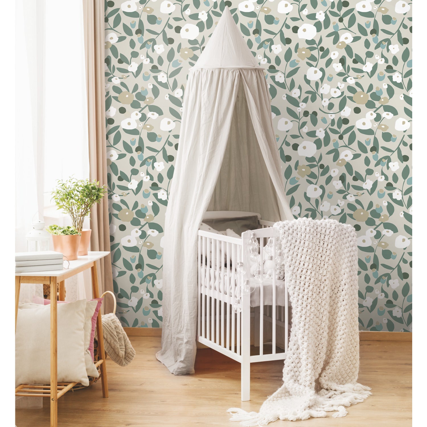 Kensington Garden Peel & Stick Wallpaper in a room setting