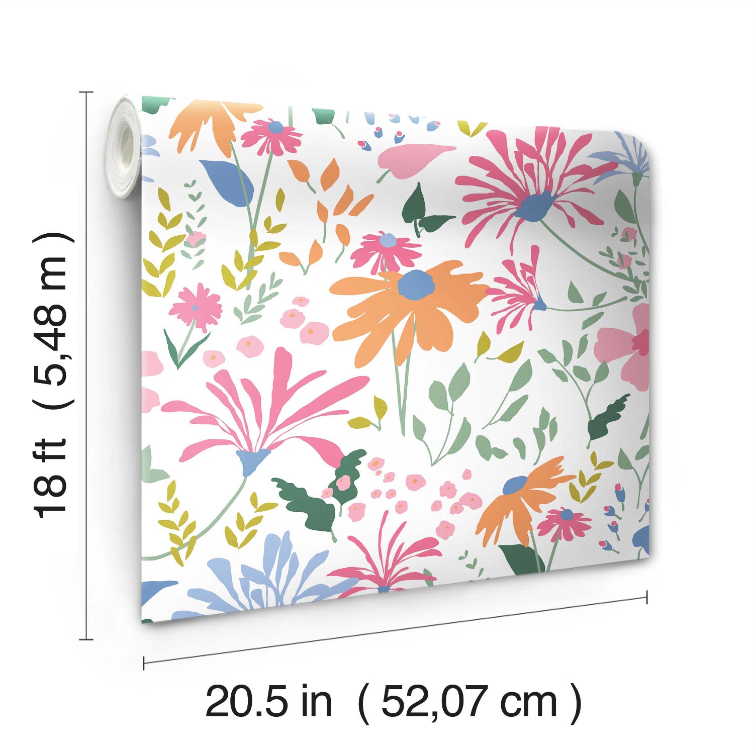 Bella Garden Peel & Stick Wallpaper - dimensions
