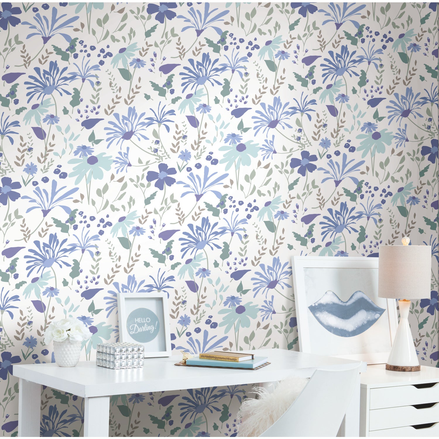 Bella Garden Peel & Stick Wallpaper in a room setting