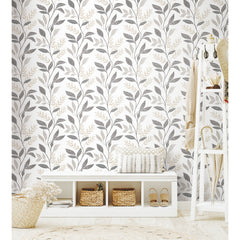 Cottage Vine P&S Wallpaper in a room setting
