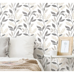 Cottage Vine P&S Wallpaper in a room setting