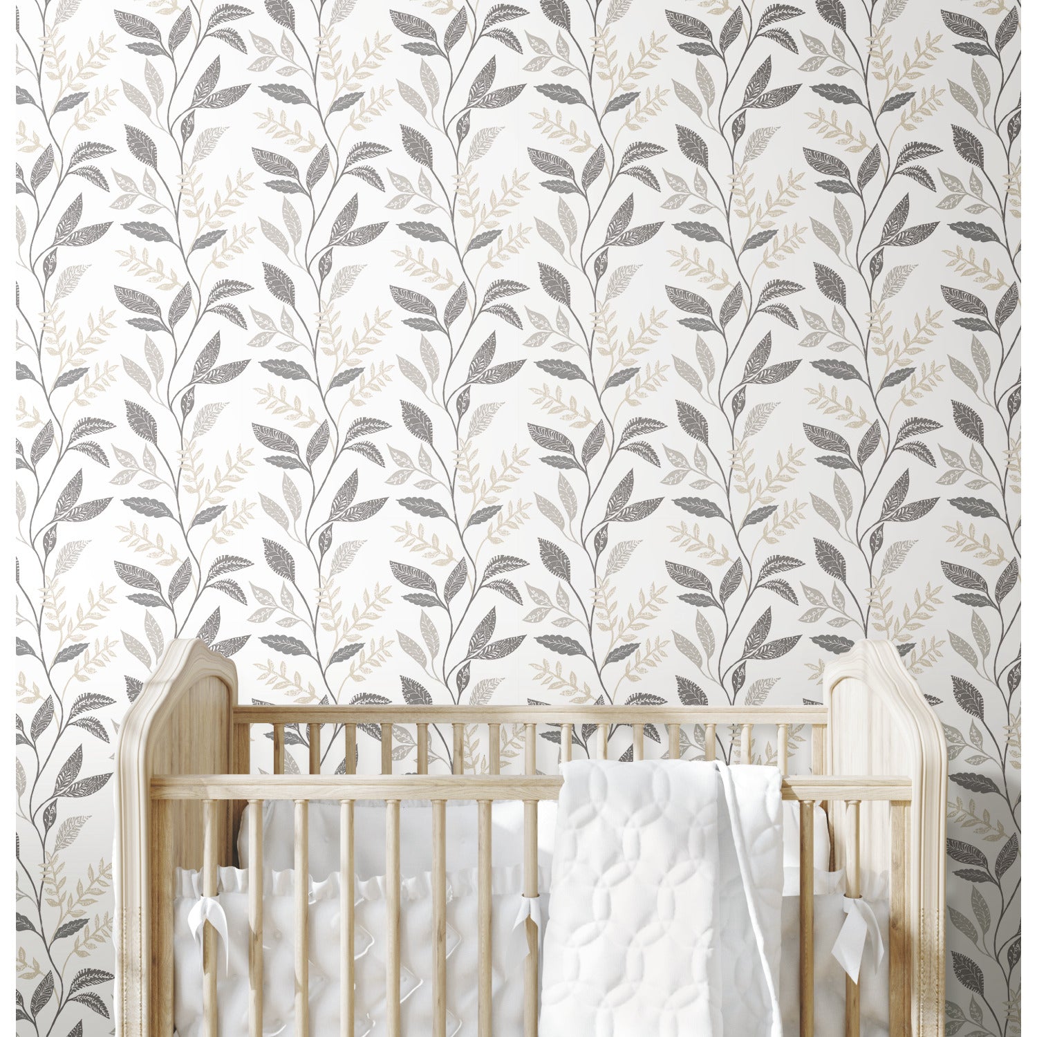 Cottage Vine P&S Wallpaper in a room setting