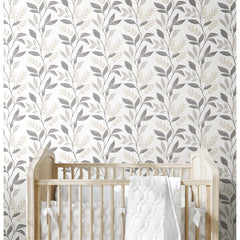 Cottage Vine P&S Wallpaper in a room setting