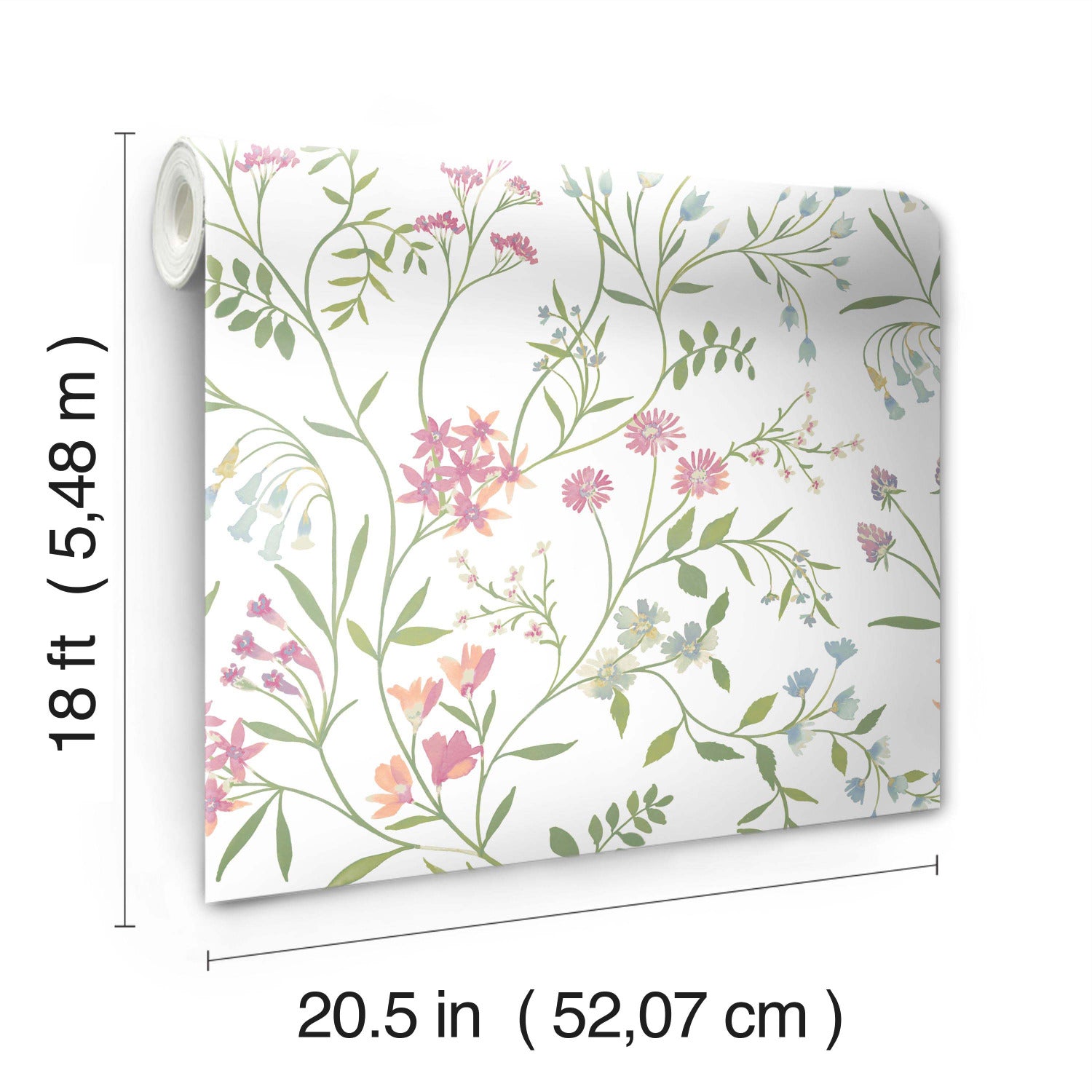 Meadow Mix Peel & Stick Wallpaper - dimensions