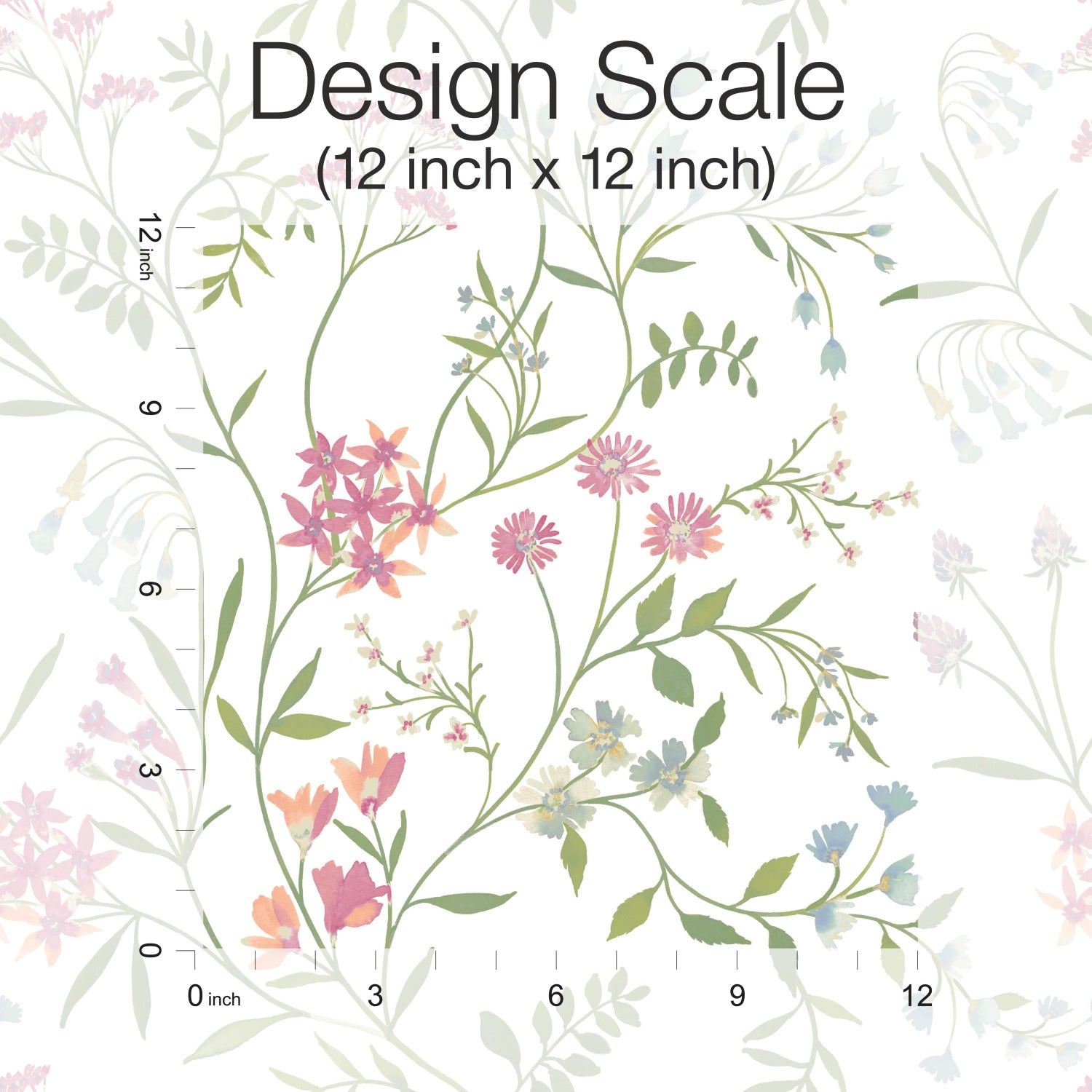 Meadow Mix Peel & Stick Wallpaper pattern close-up