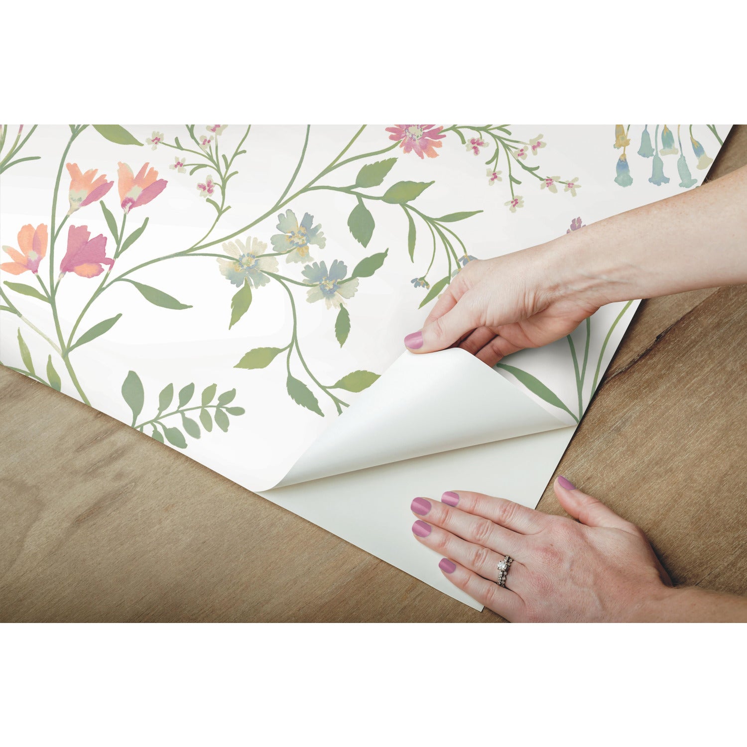Meadow Mix Peel & Stick Wallpaper - how to peel