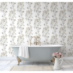 Nouveaux Wisteria P&S Wallpaper in a room setting