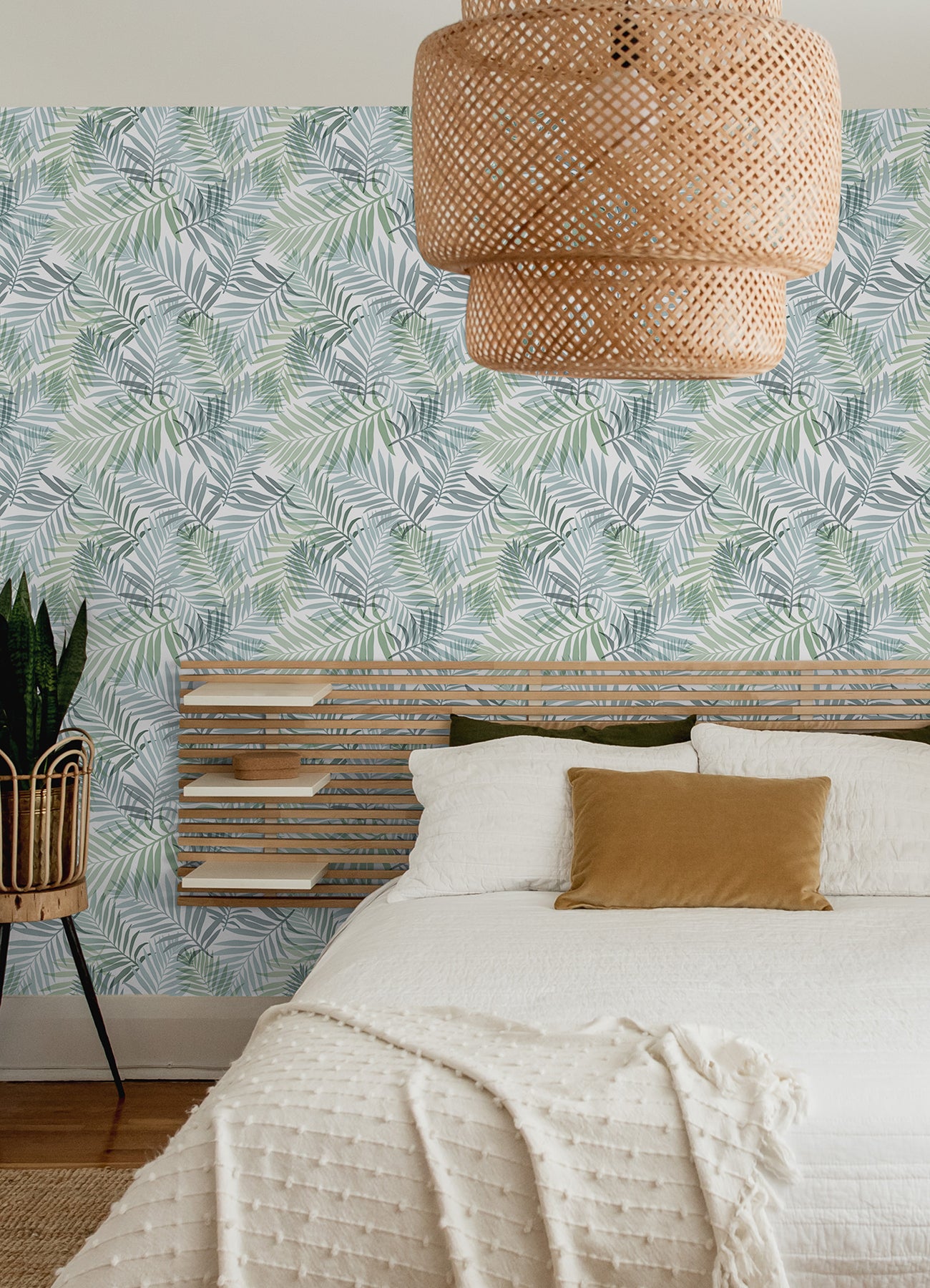 Tropical Vibe Peel & Stick Wallpaper in a room setting