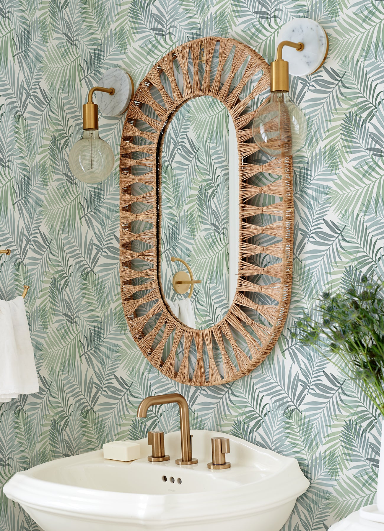 Tropical Vibe Peel & Stick Wallpaper in a room setting