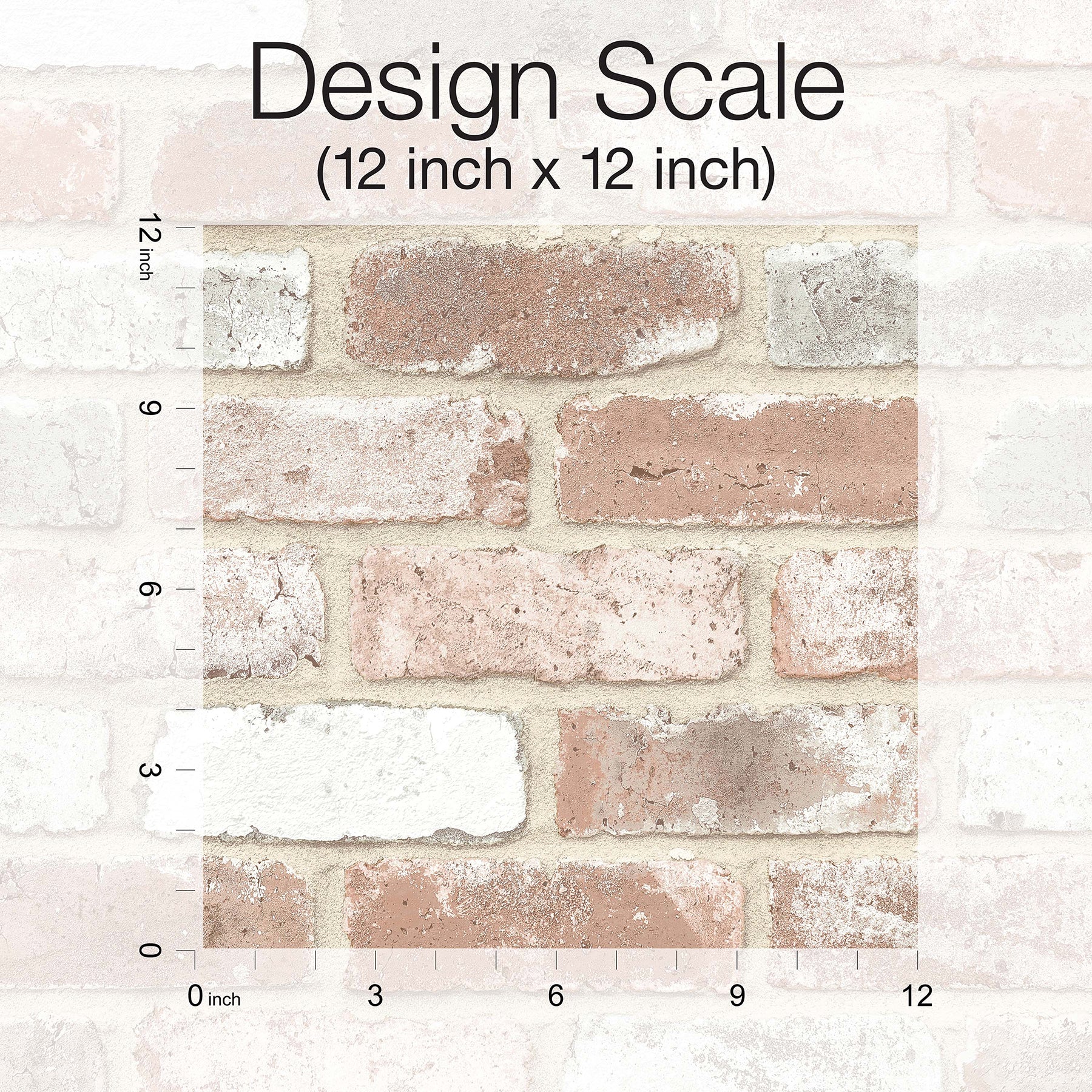 Reclaimed Brick Peel and Stick Wallpaper - dimensions