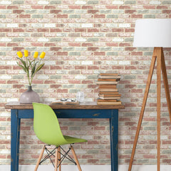 Reclaimed Brick Peel and Stick Wallpaper in a room setting
