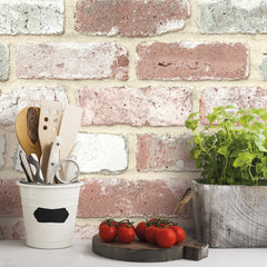 Reclaimed Brick Peel and Stick Wallpaper in a room setting