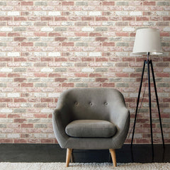 Reclaimed Brick Peel and Stick Wallpaper in a room setting