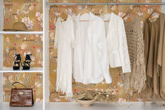 Yoga Goddesses P&S Wallpaper in a room setting