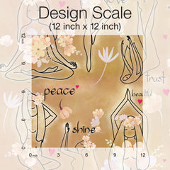 Yoga Goddesses P&S Wallpaper pattern close-up