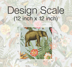 Tropical Zoo Peel & Stick Wallpaper pattern close-up