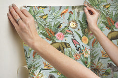 Tropical Zoo Peel & Stick Wallpaper - how to stick