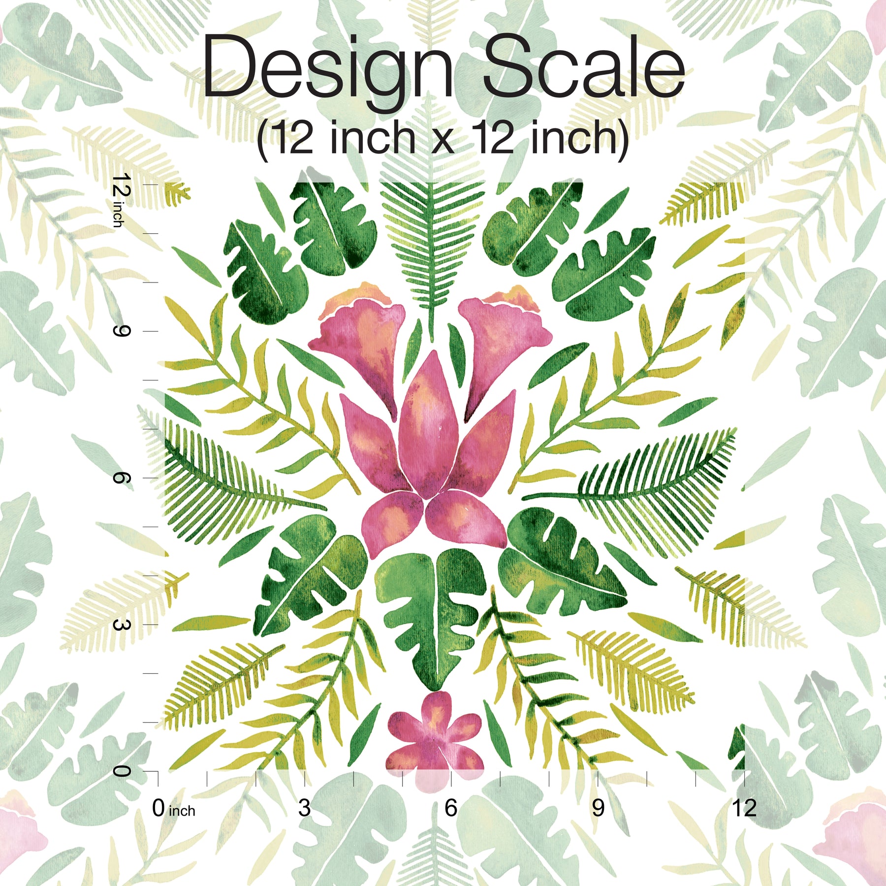 Green Cat Coquillette Tropical Peel and Stick Wallpaper pattern close-up