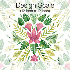 Green Cat Coquillette Tropical Peel and Stick Wallpaper pattern close-up