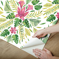 Green Cat Coquillette Tropical Peel and Stick Wallpaper - how to peel