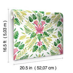 Green Cat Coquillette Tropical Peel and Stick Wallpaper