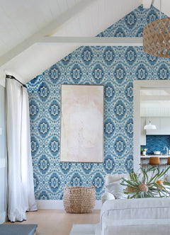 Bohemian Ikat Peel & Stick Wallpaper in a room setting