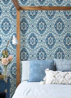 Bohemian Ikat Peel & Stick Wallpaper in a room setting