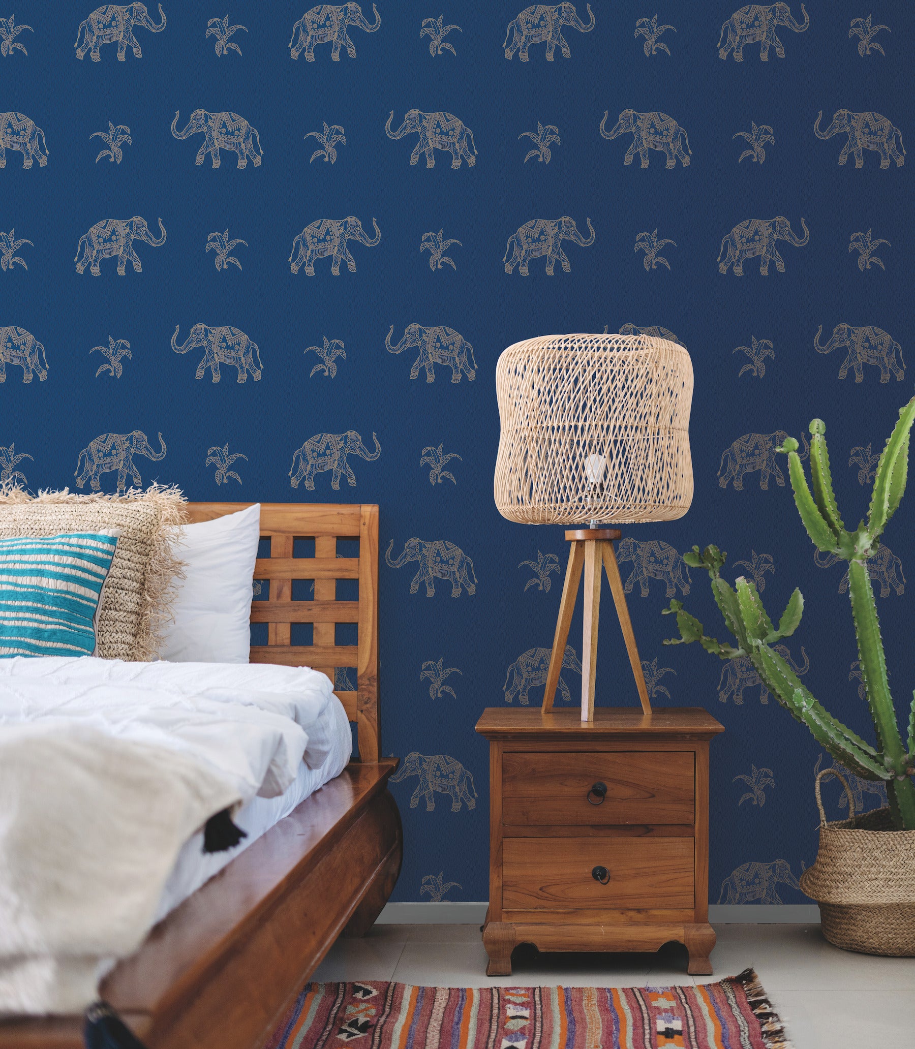 Elephant Walk Peel & Stick Wallpaper in a room setting