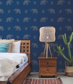 Elephant Walk Peel & Stick Wallpaper in a room setting