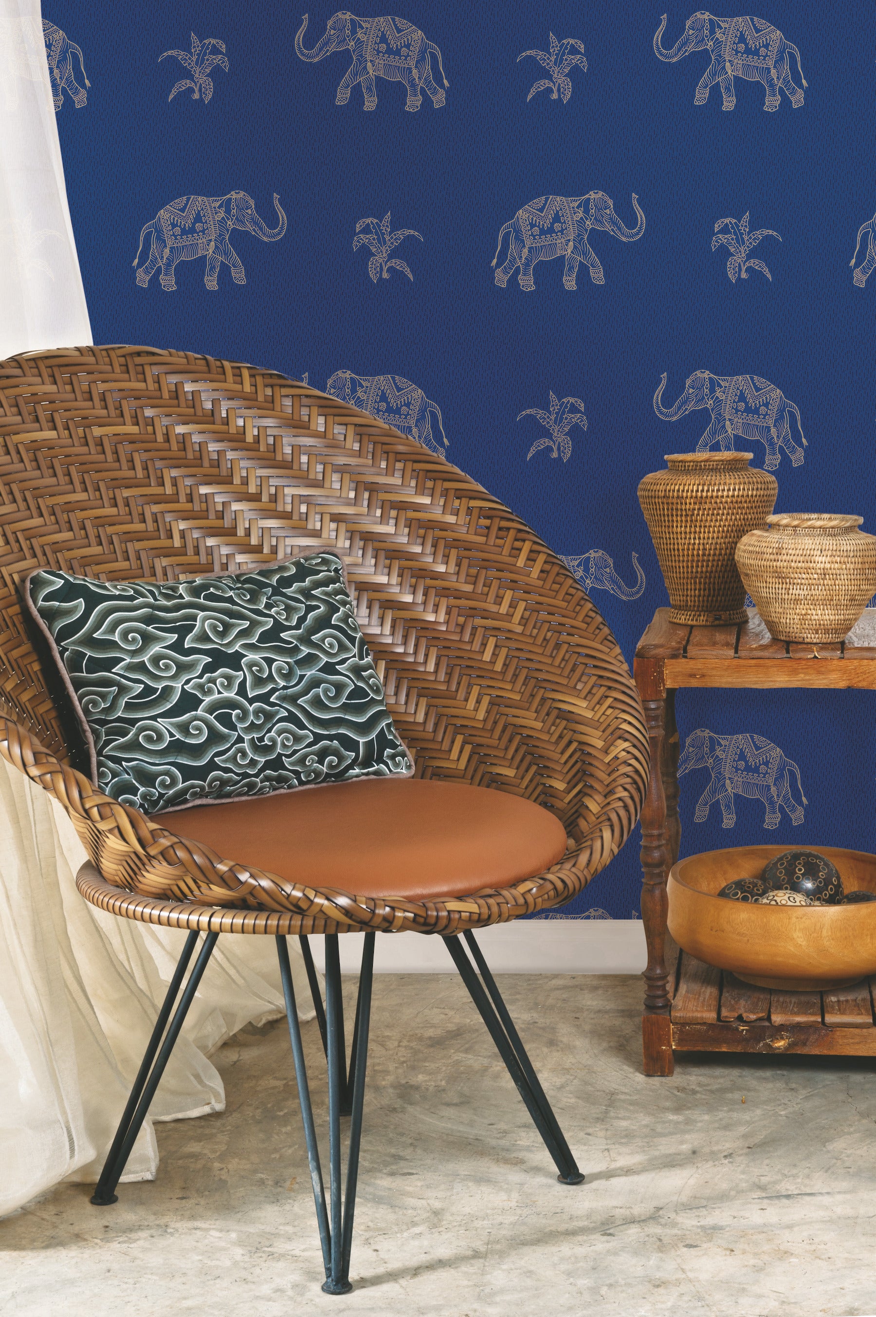 Elephant Walk Peel & Stick Wallpaper in a room setting