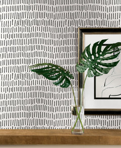 Tick Mark Peel and Stick Wallpaper in a room setting