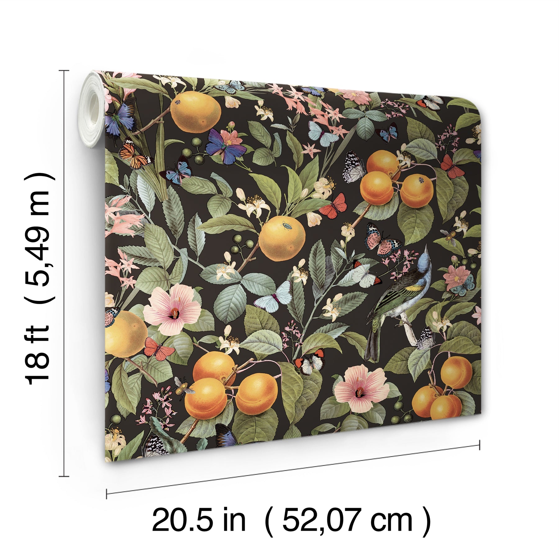 Citrus Peel and Stick Wallpaper - dimensions