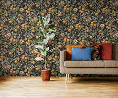 Citrus Peel and Stick Wallpaper in a room setting