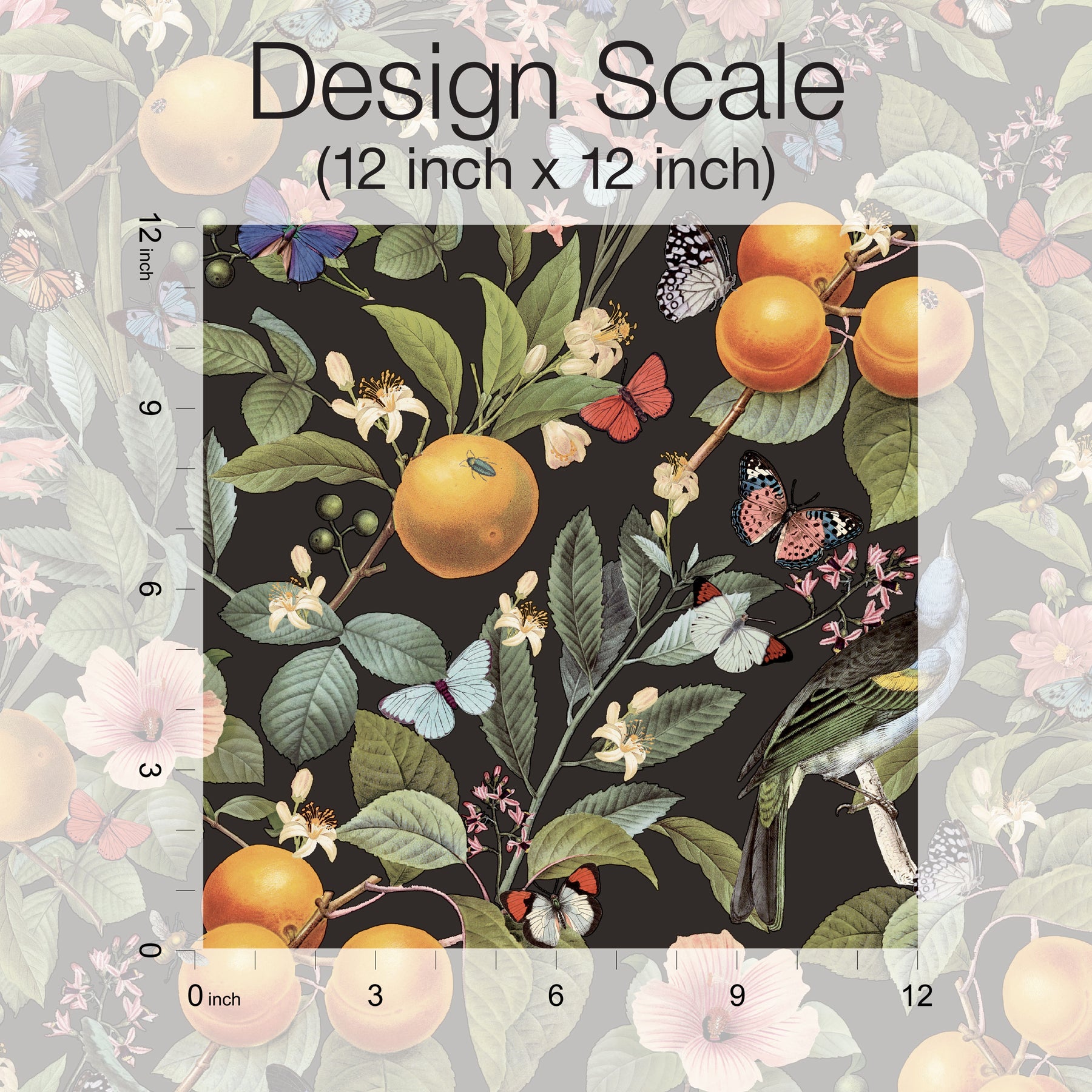 Citrus Peel and Stick Wallpaper pattern close-up