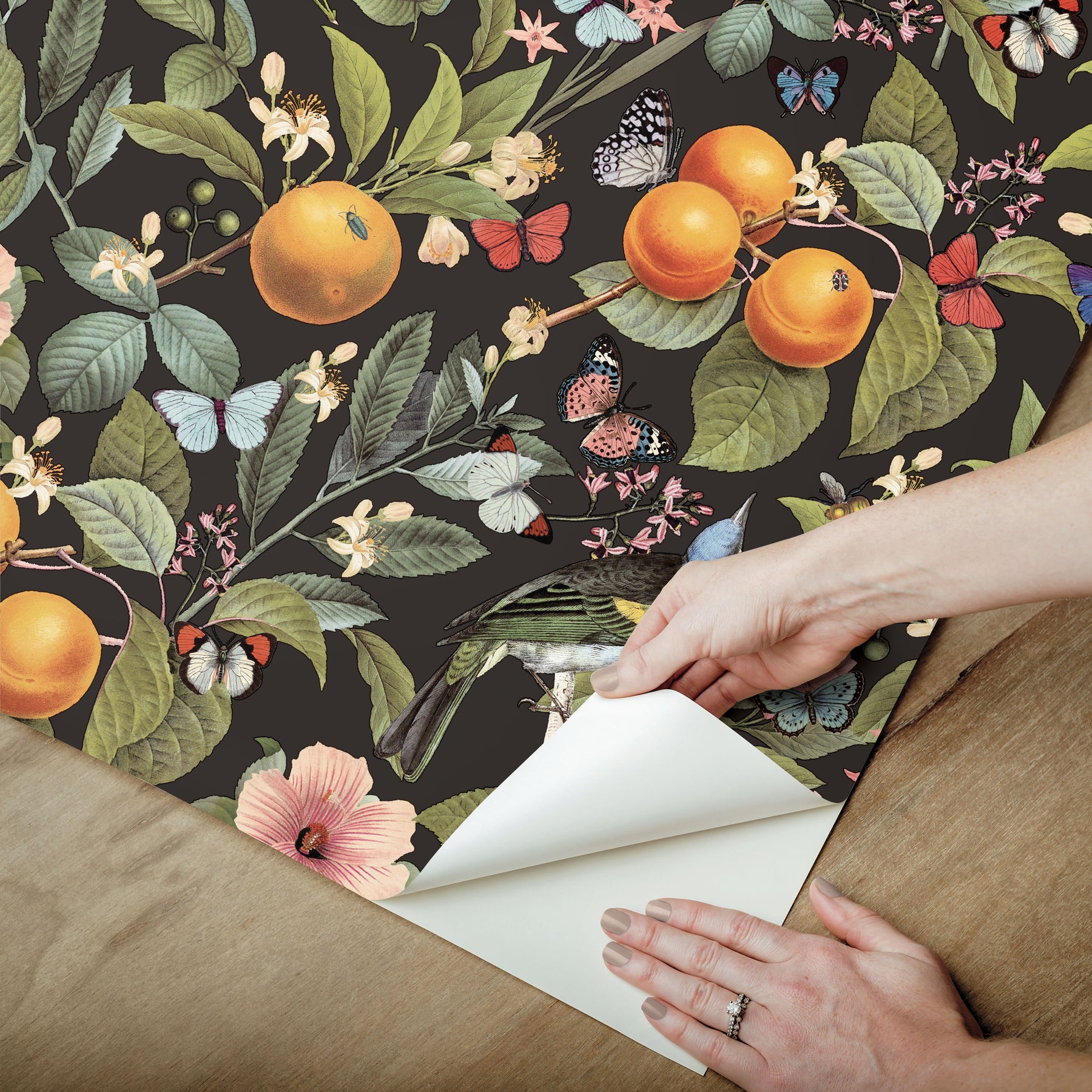 Citrus Peel and Stick Wallpaper - how to peel