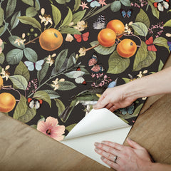 Citrus Peel and Stick Wallpaper - how to peel