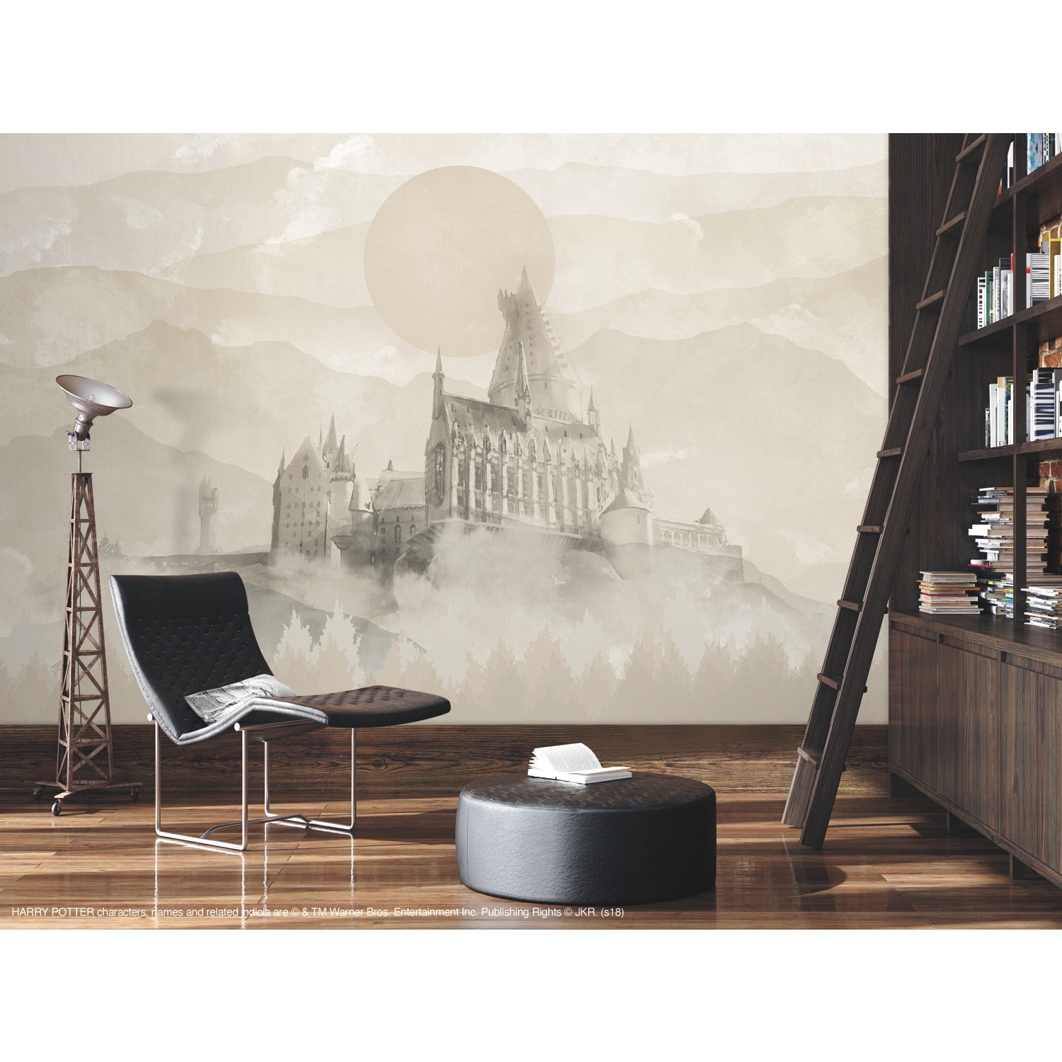 Harry Potter Hogwarts Castle P&S Wall Murals in a room setting
