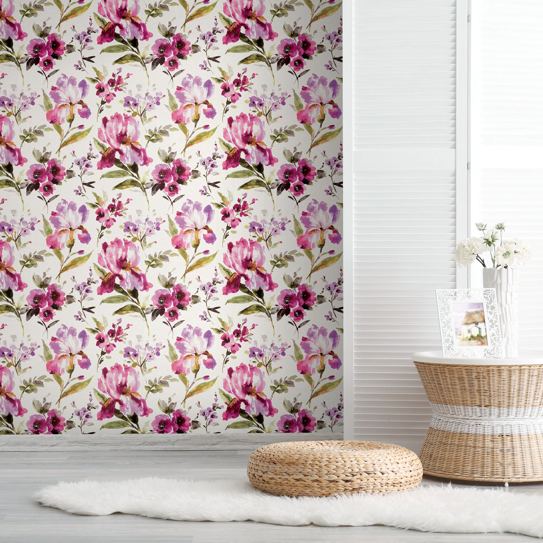 Iris Peel & Stick Wallpaper in a room setting