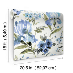 Iris Peel & Stick Wallpaper - dimensions