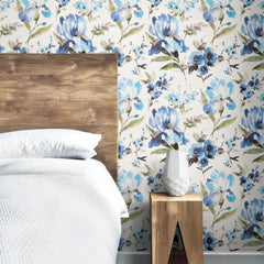 Iris Peel & Stick Wallpaper in a room setting