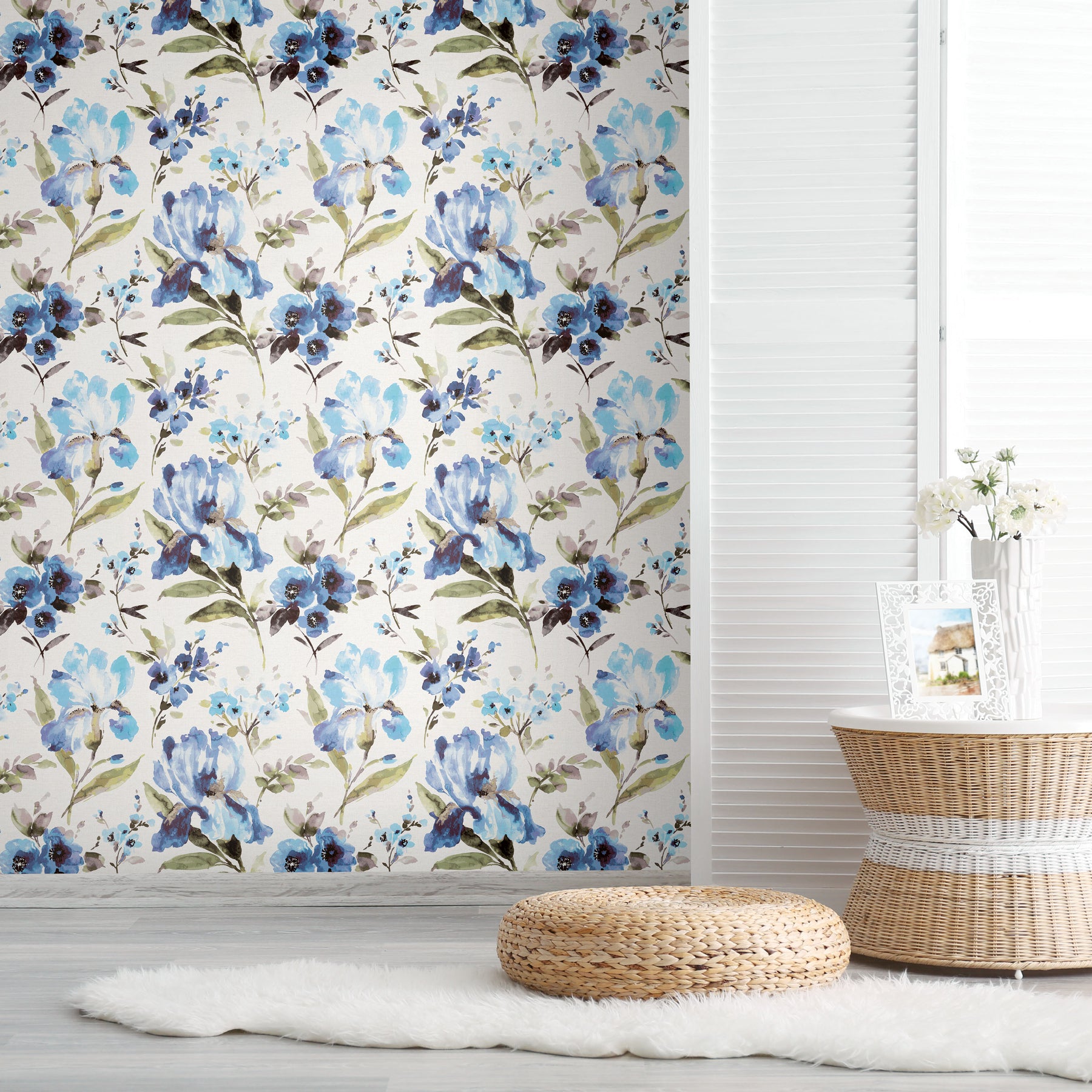 Iris Peel & Stick Wallpaper in a room setting