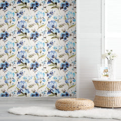 Iris Peel & Stick Wallpaper in a room setting