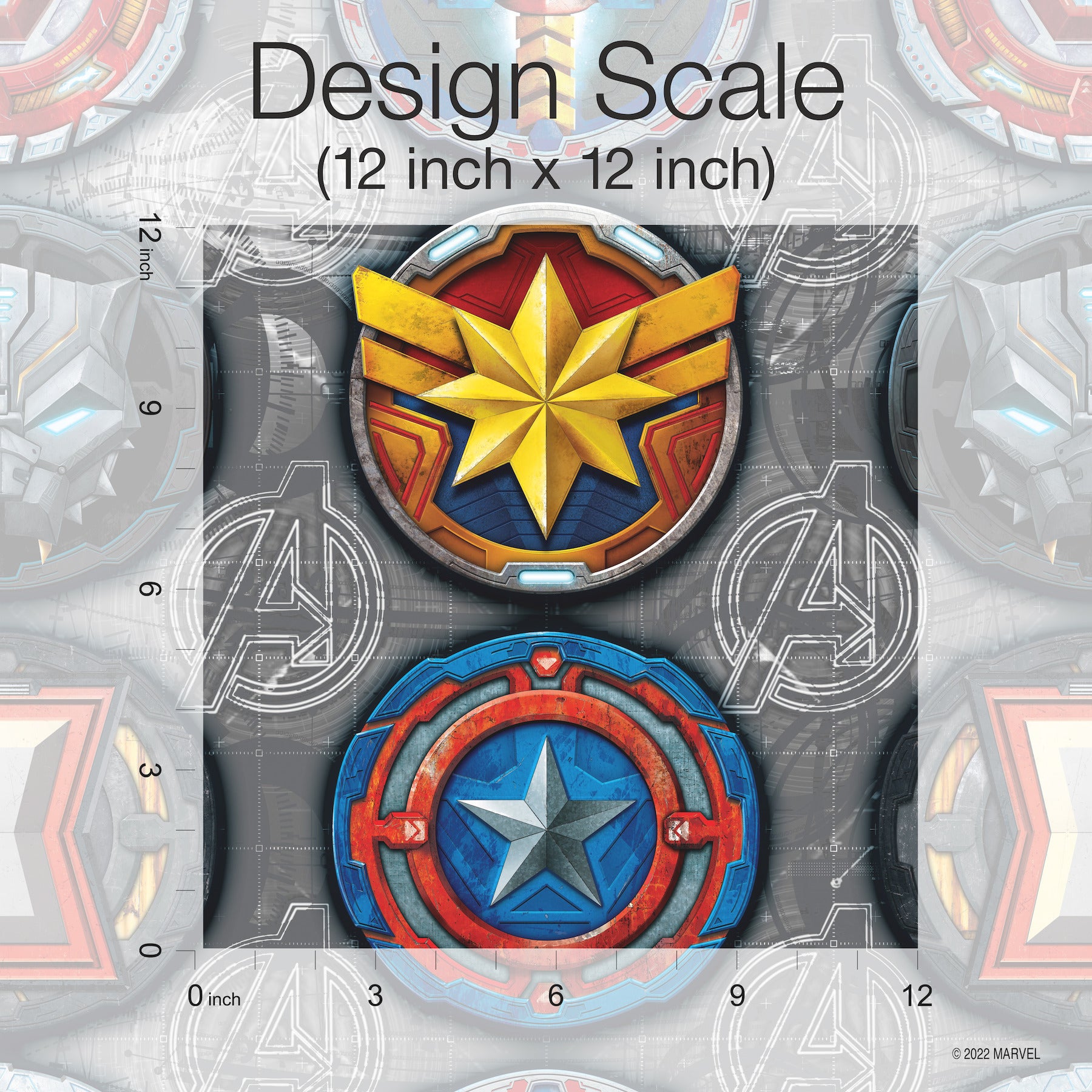 Avengers Emblems Peel and Stick Wallpaper pattern close-up