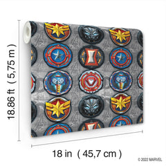 Avengers Emblems Peel and Stick Wallpaper - dimensions