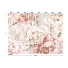 Watercolor Floral P&S Wall Murals - dimensions
