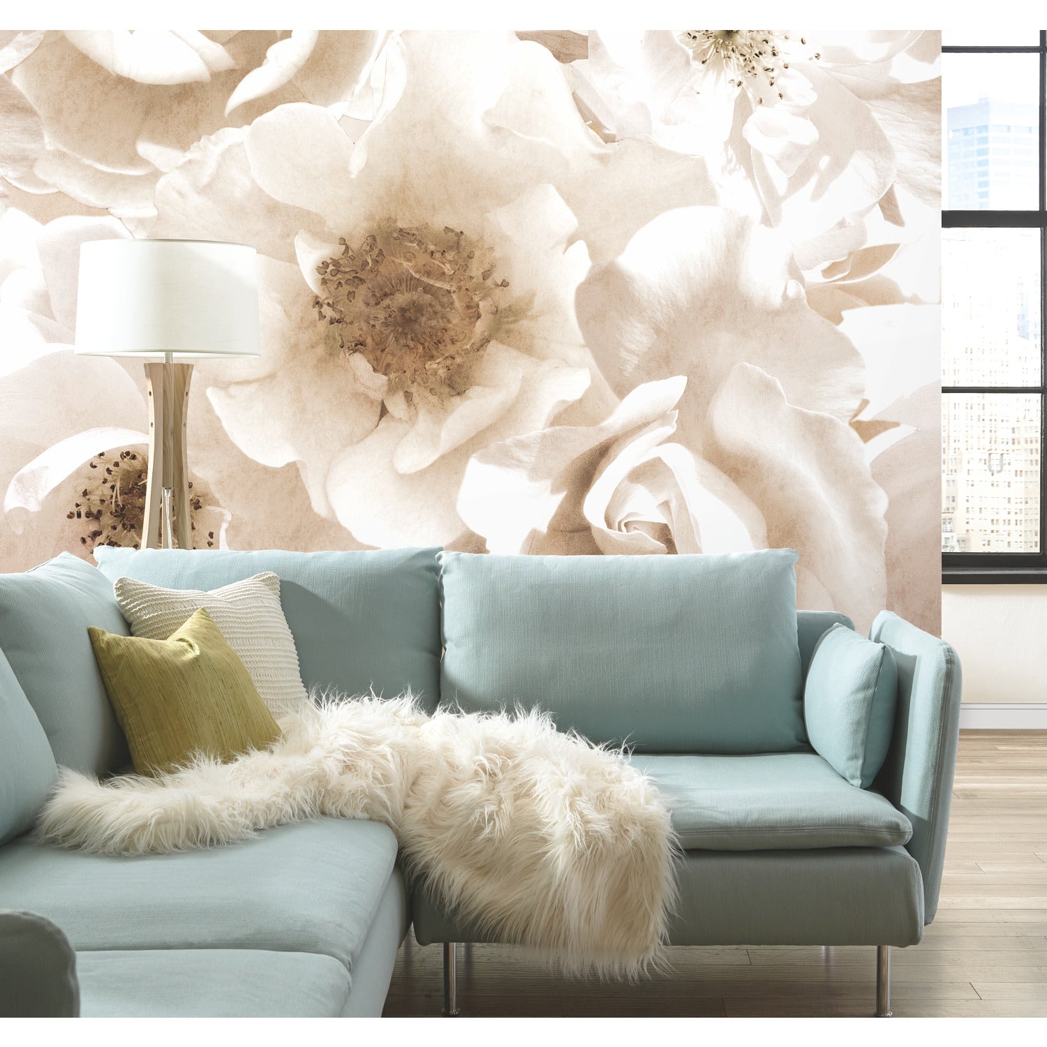 Floral P&S Wall Murals in a room setting
