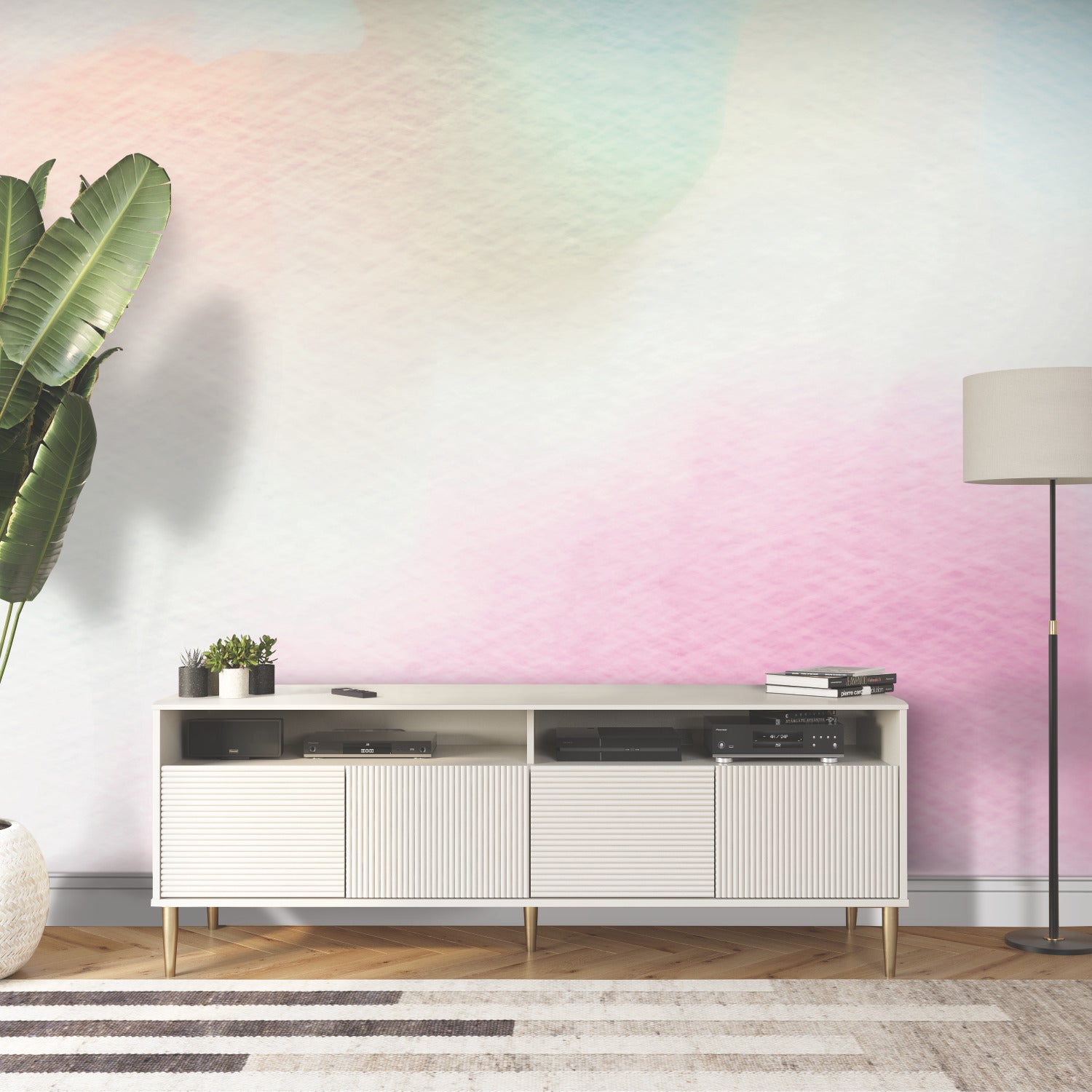 Watercolor P&S Wall Murals in a room setting