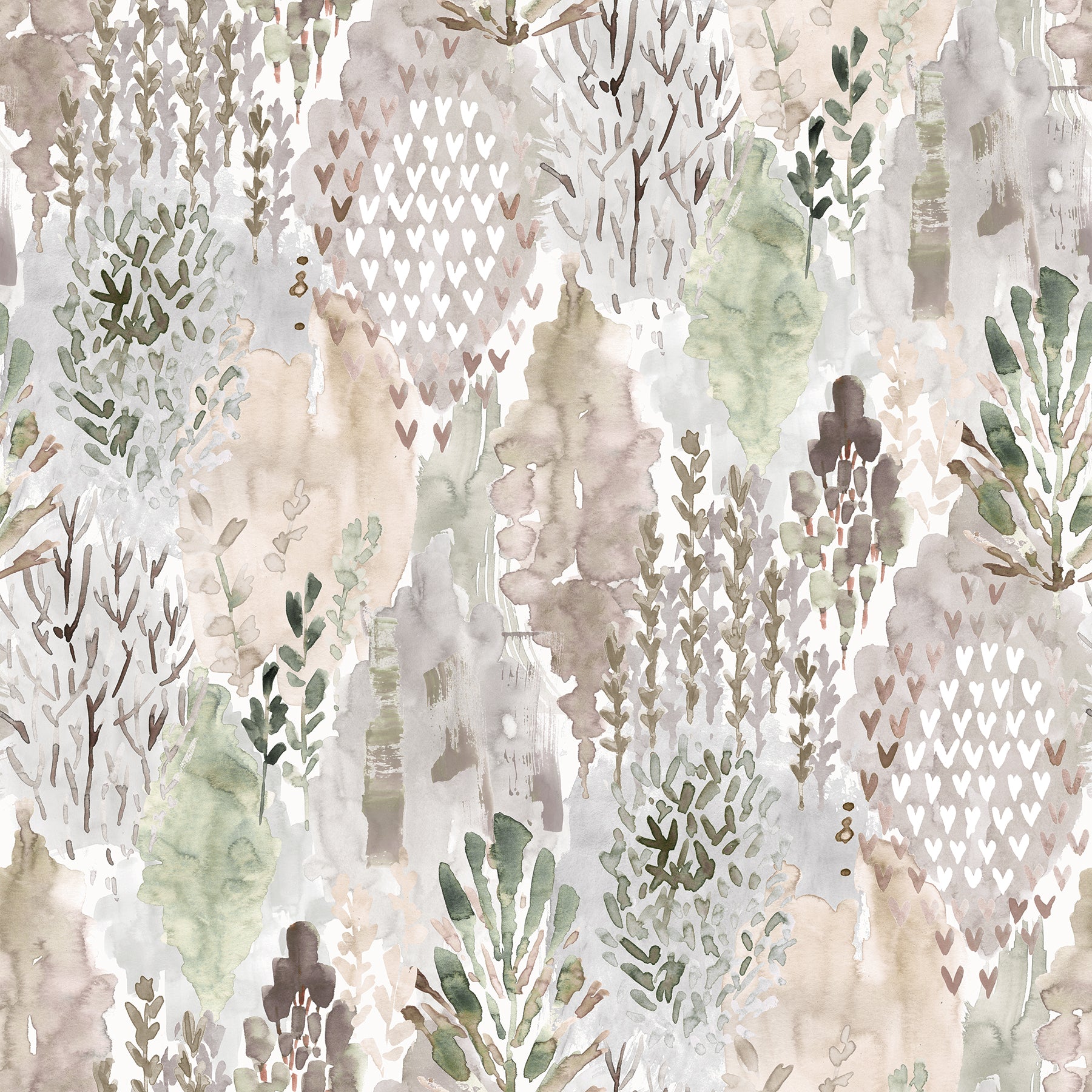 Watercolor Tree Mosaic P&S Wallpaper by WallPops