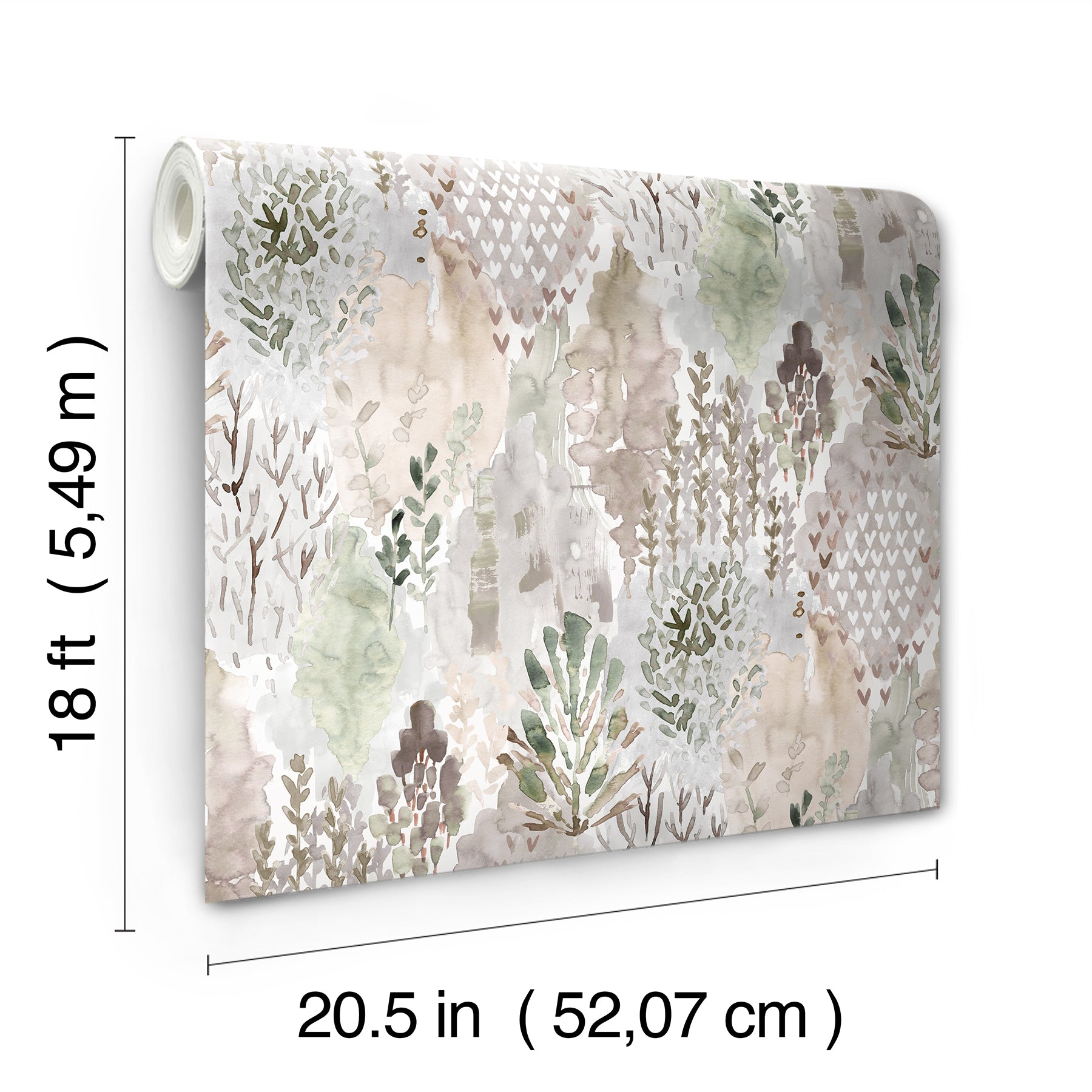Watercolor Tree Mosaic P&S Wallpaper dimensions