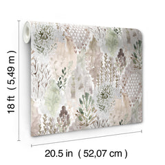 Watercolor Tree Mosaic P&S Wallpaper dimensions